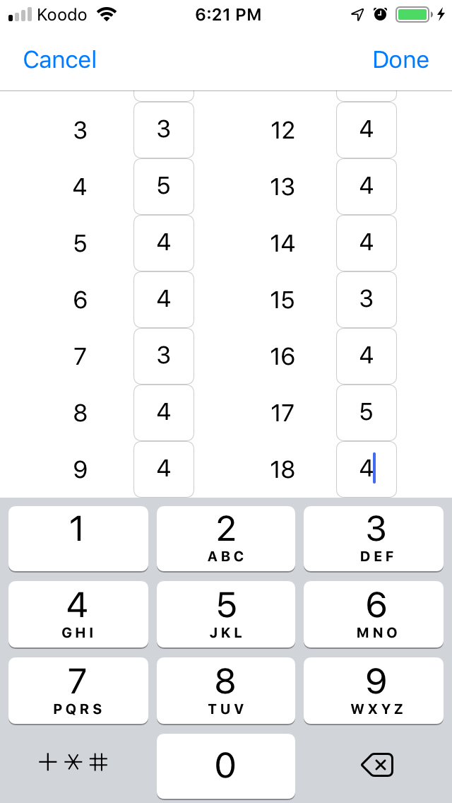 Mystic Golf Course Details screenshot from Cruncher Callaway Handicap Calculator App on iPhone
